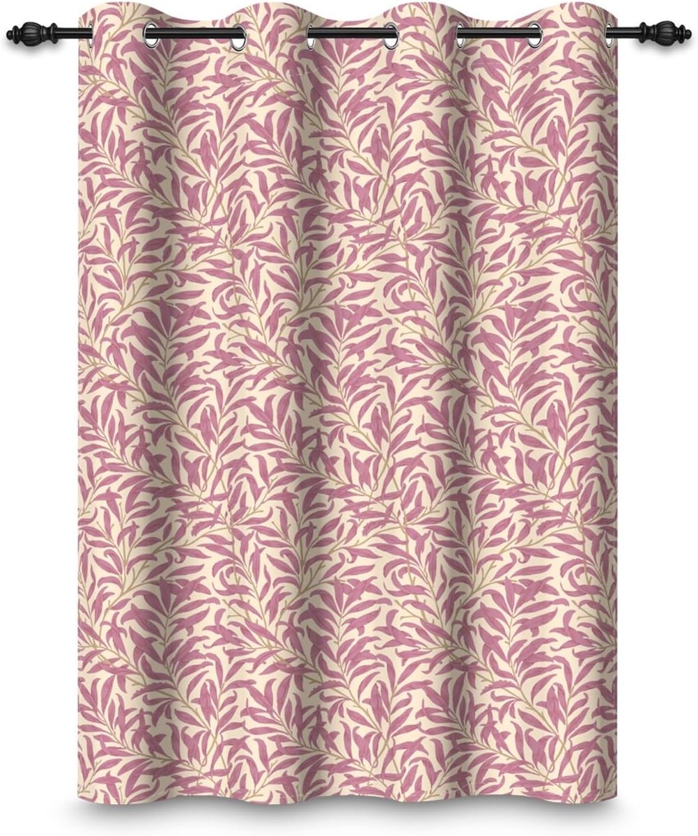 135 x 175 cm Verduisteringsgordijn Bladpatroon Paarse Planten Bloemen Patroon Gordijnen Oogjes Thermische Isolatie Behandelingen Oogjes voor Woonkamer Slaapkamer Eetkamer 1 Paneel