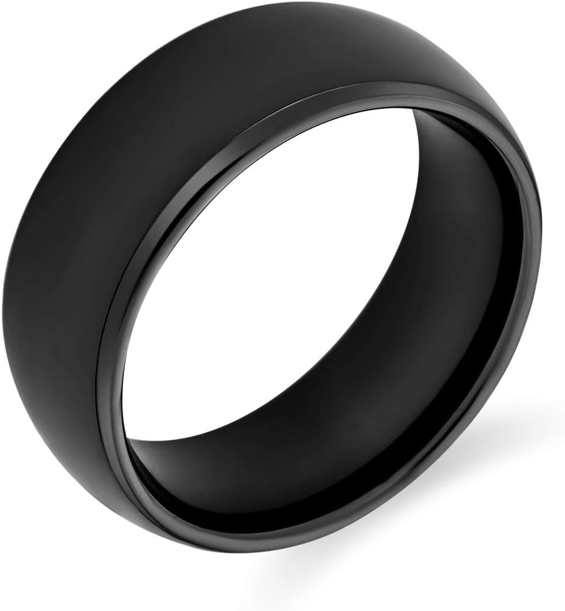Plain Eenvoudige Dome Koppels Klassieke Zwart Rose Goud Plated Titanium 2-8MM Trouwring Ring Voor Mannen Vrouwen Comfort Fit
