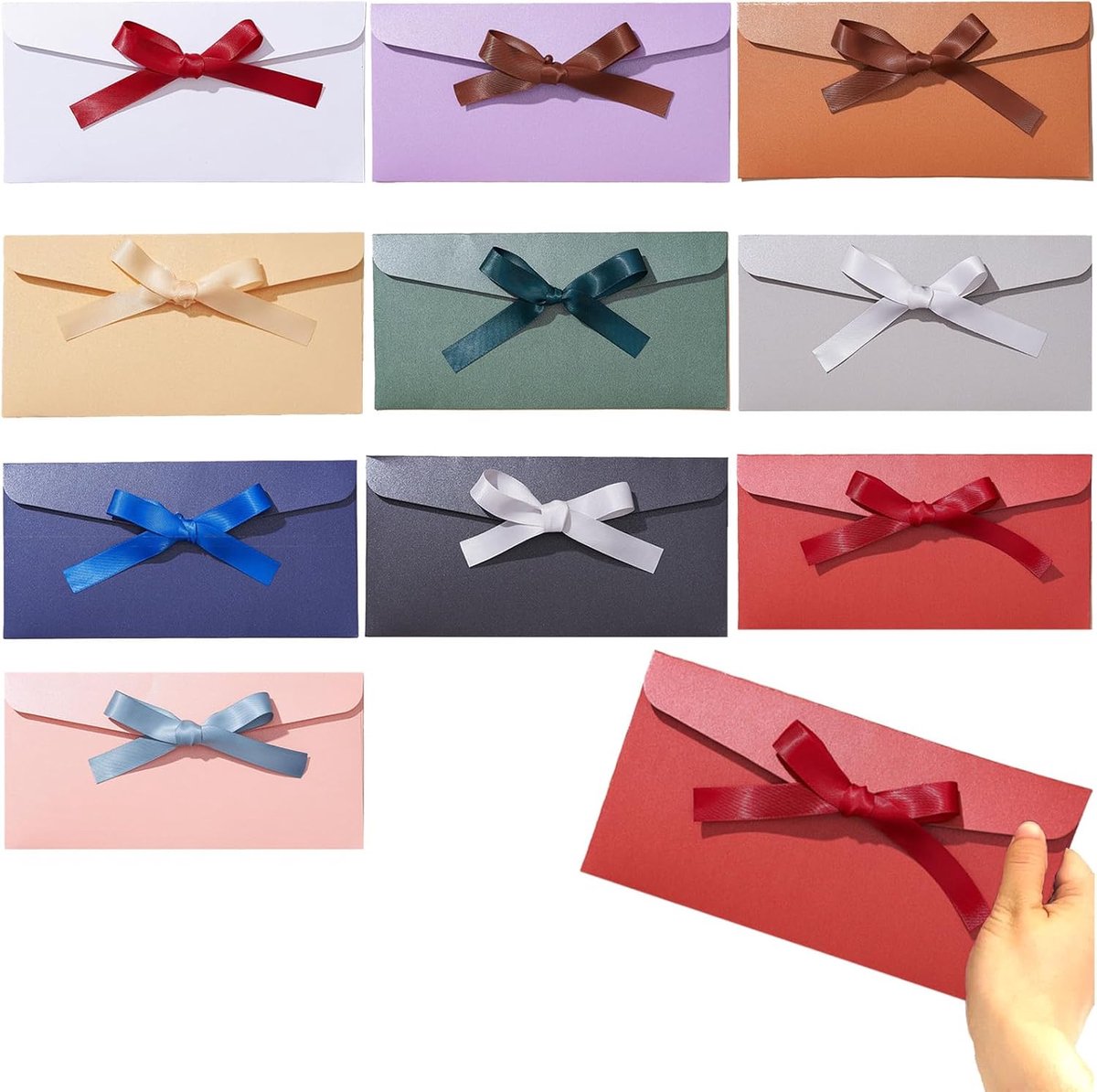 Enveloppen set gekleurd papier 10 stuks 22x11cm cadeauverpakking feest kraft stijl vintage kleuren decoratie