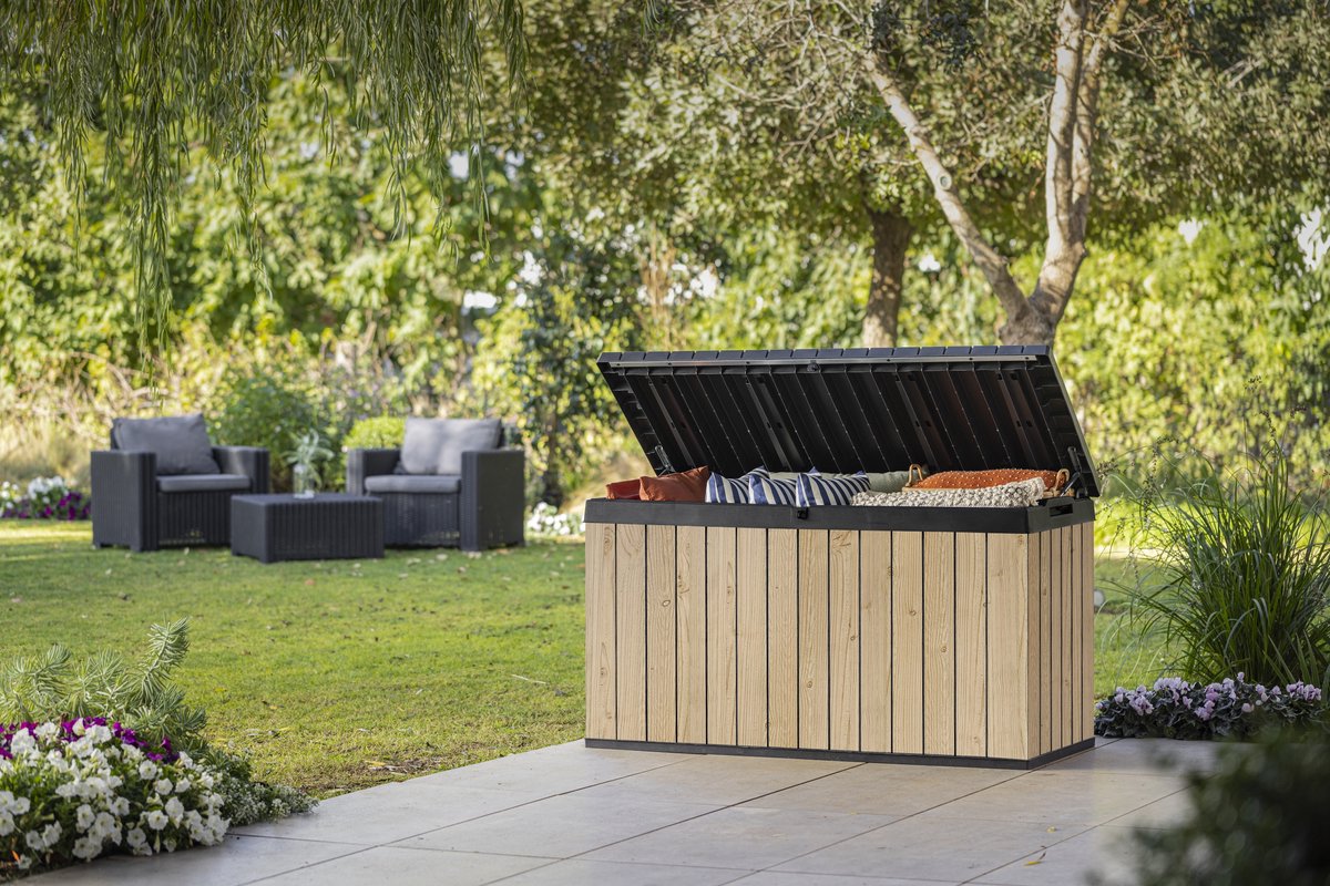 Keter Carolina Opbergbox - 570L - 142,5x65,3x78,2cm - Licht Bruin