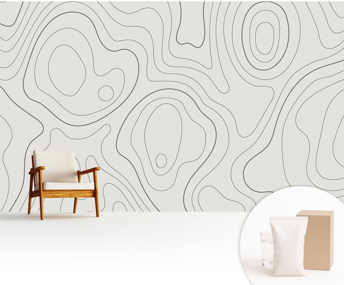 Wallfluent Fotobehang - Wit Vliesbehang - 416x254 cm - Vloeistofleidingen Muurschildering - Gang behang Achtergronden En Patronen - Fotobehang Vlies - Slaapkamer behang
