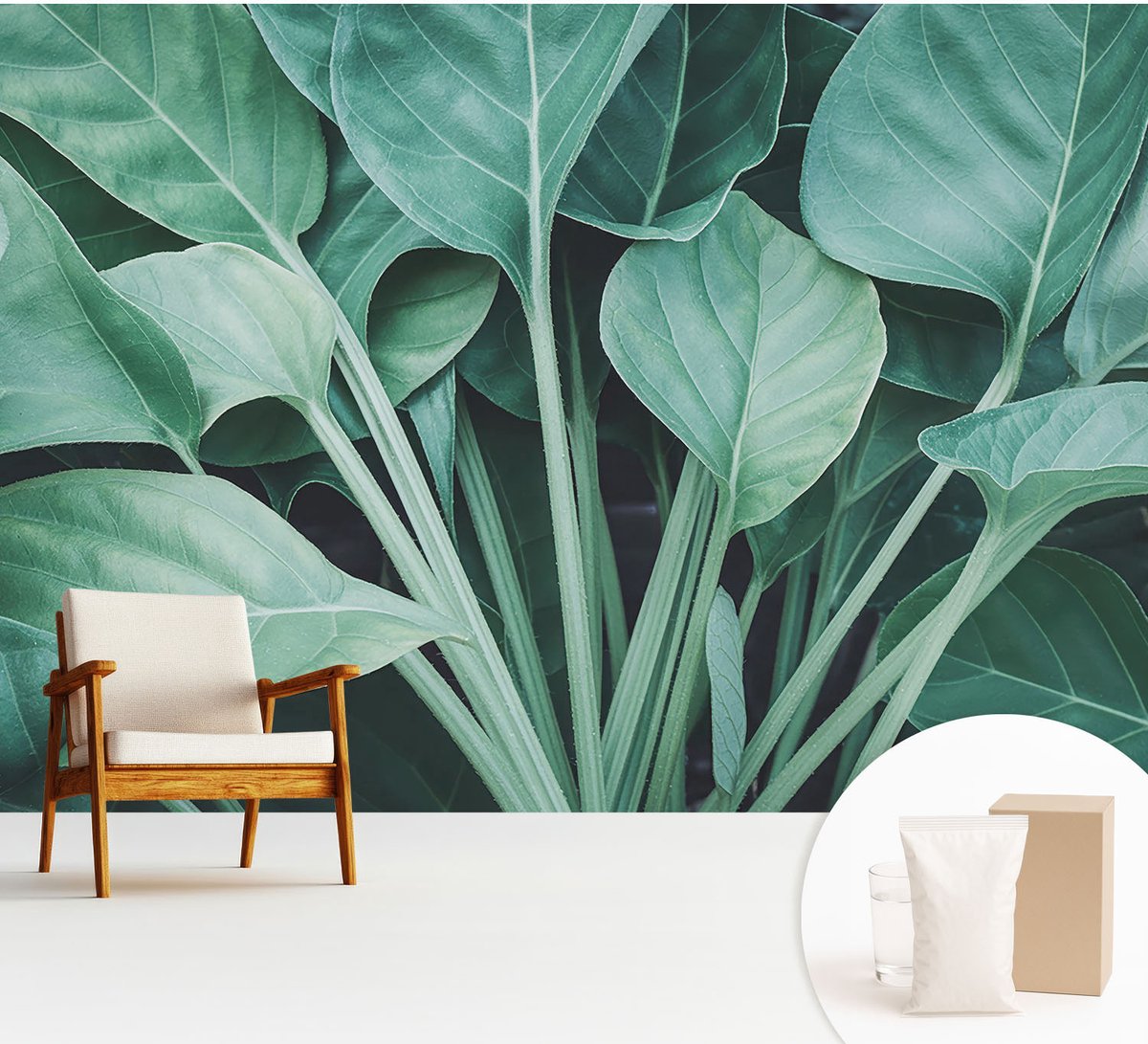 Wallfluent Fotobehang - Groente Vliesbehang - 312x219 cm - Groene Natuur Fotobehang Vlies - Woonkamer behang Bloemen En Planten - Muurschildering - Woonkamer behang