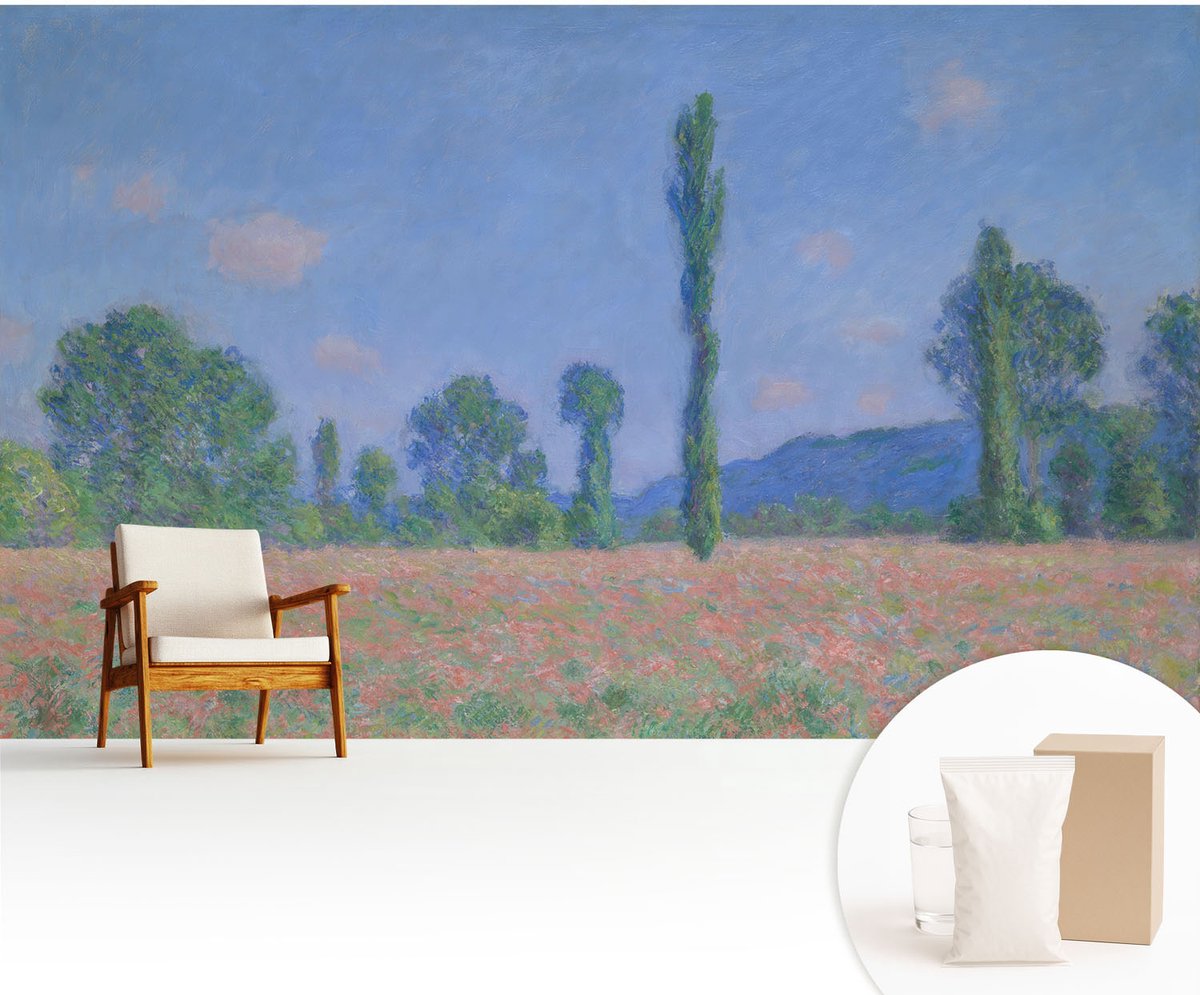 Wallfluent Fotobehang - Blauw Vliesbehang - 416x254 cm - De Charme Van De Natuur Muurschildering - Gang behang Landschappen - Fotobehang Vlies - Gang behang
