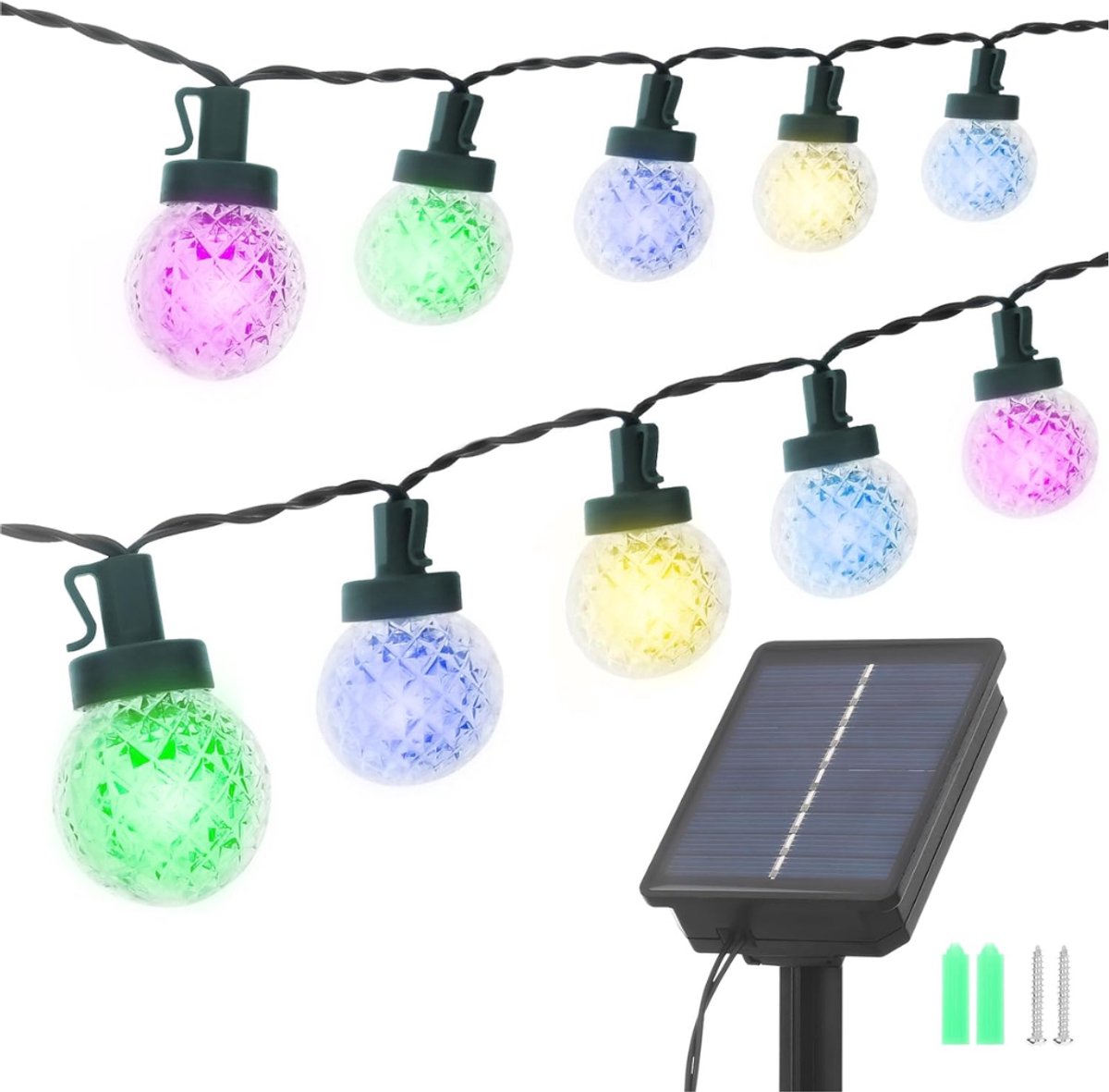 DYVNS® Tuinverlichting Buiten Lichtsnoeren - Terrasverlichting - Buitenverlichting Sfeer - 12m - 30 Leds