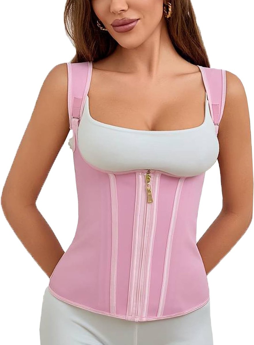 High Waist Corset Shapewear voor Vrouwen - Buikcontrole, Taille Shaper en Latex Trainer met Rits en Gesp Sluiting
