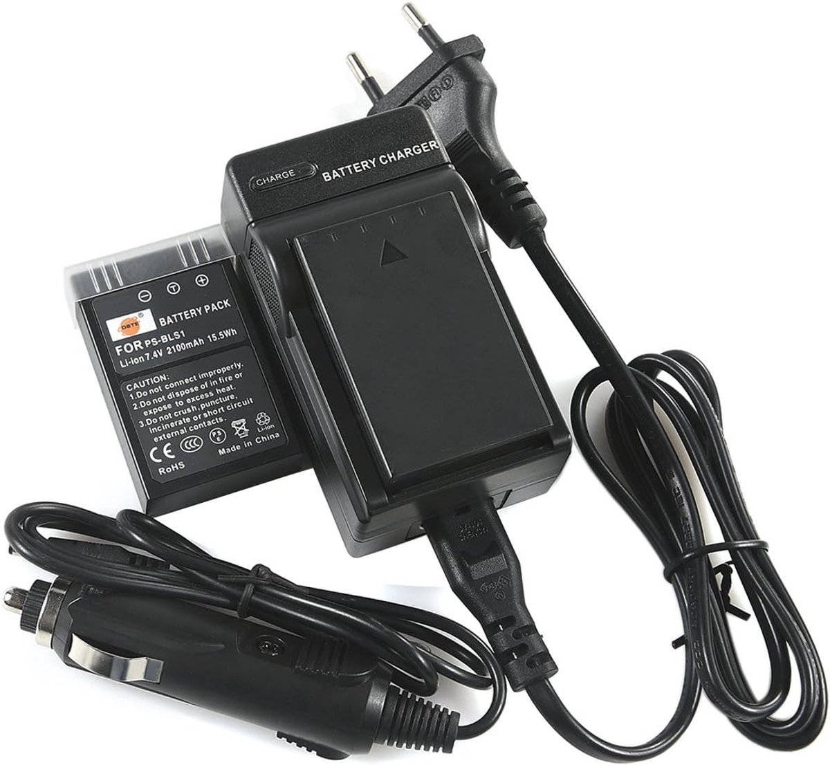 DSTE (2-Pack) PS-BLS1 Battery + Charger for Olympus E-400, E-420, E-450, E-600 - ShopVlot