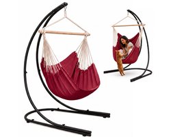 xxl Hangstoel met frame Hangstoel voor 2 hangstoelen Hangstoel Bordeaux rood