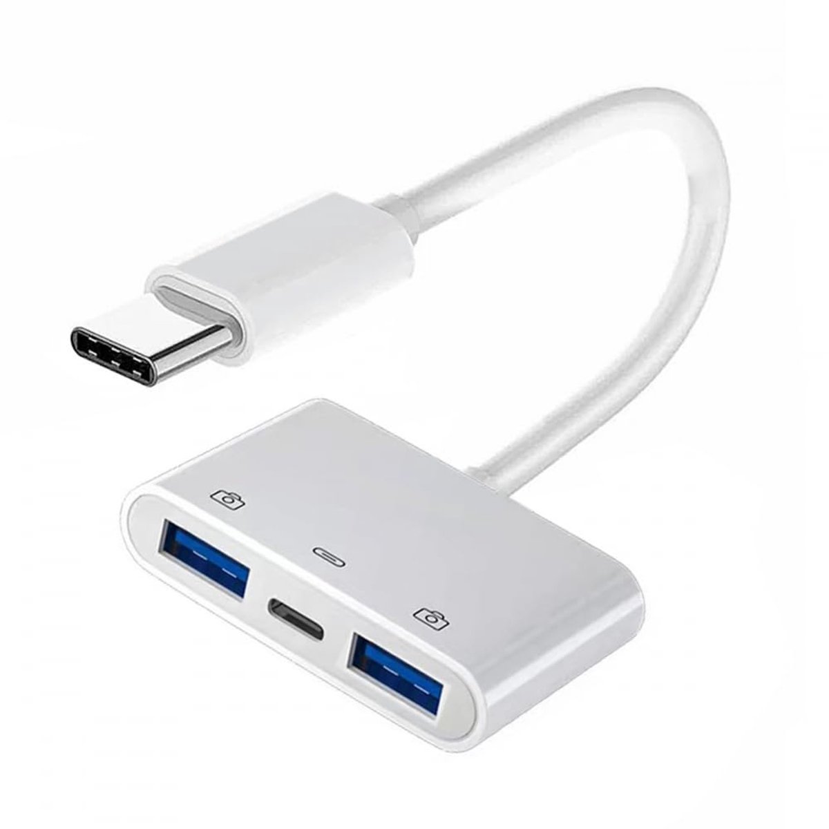Type C USB-C naar Dual USB3.0 Adapter met PD Opladen voor Laptop en Tablet