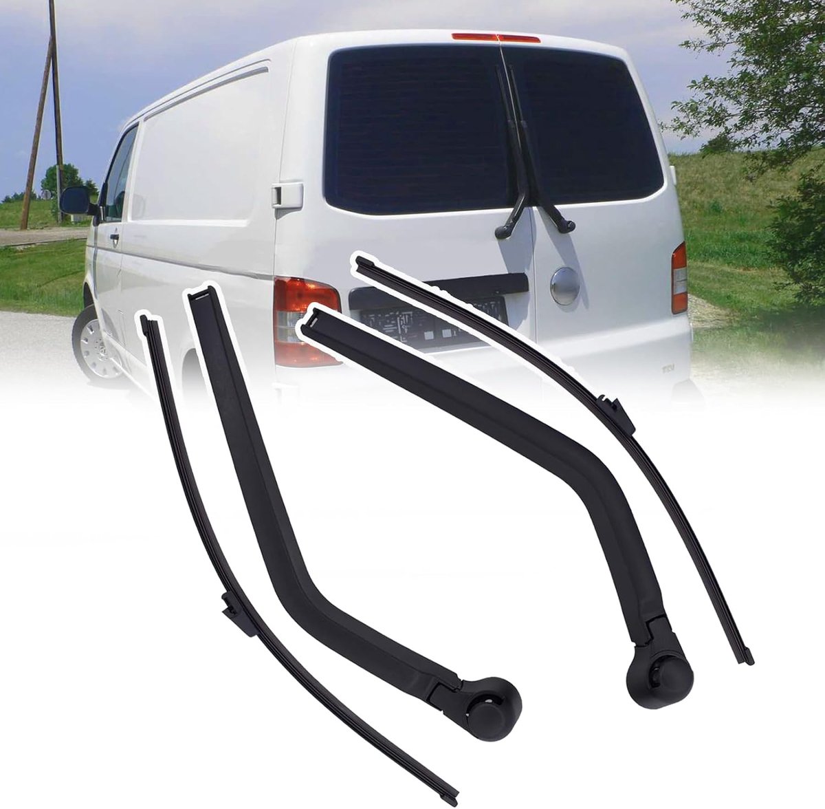 Ruitenwissers achter voor Transporter T5 T6, wisserarm achterruitenwisser achterruitenwisser wisserbladen set achterruitenwisser vleugeldeur achter links rechts ruitenwisserarm achterruitenwisser