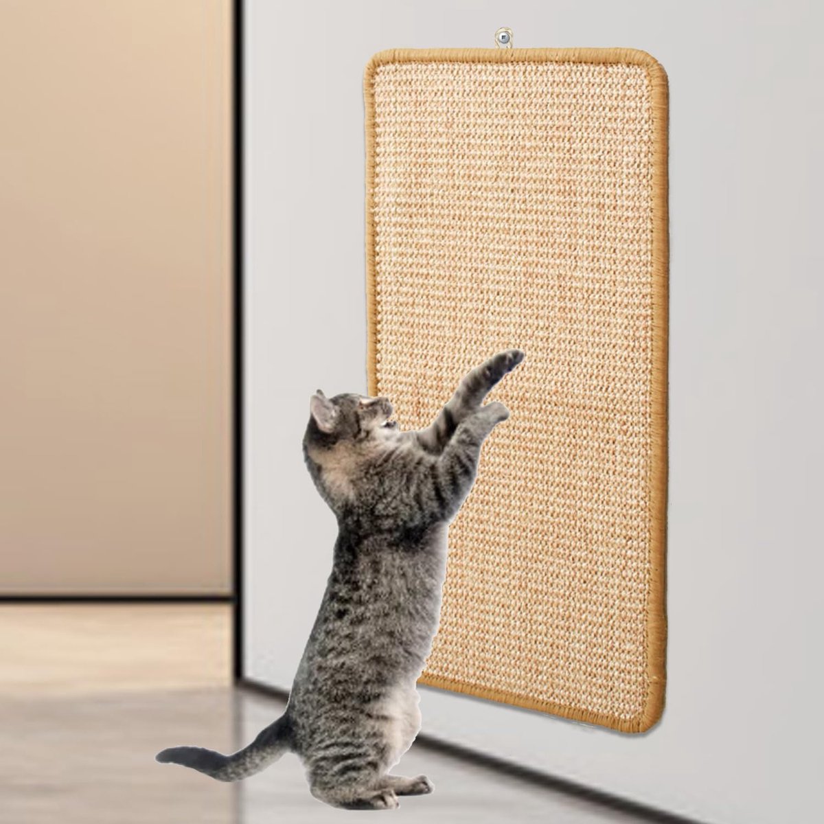 Krabmat voor katten, 2 stuks, 50 x 30 cm, sisal tapijt, kattenkrabmat, krabplank, muur, kattenkrabplanken, krasmat voor bescherming van tapijten en banken