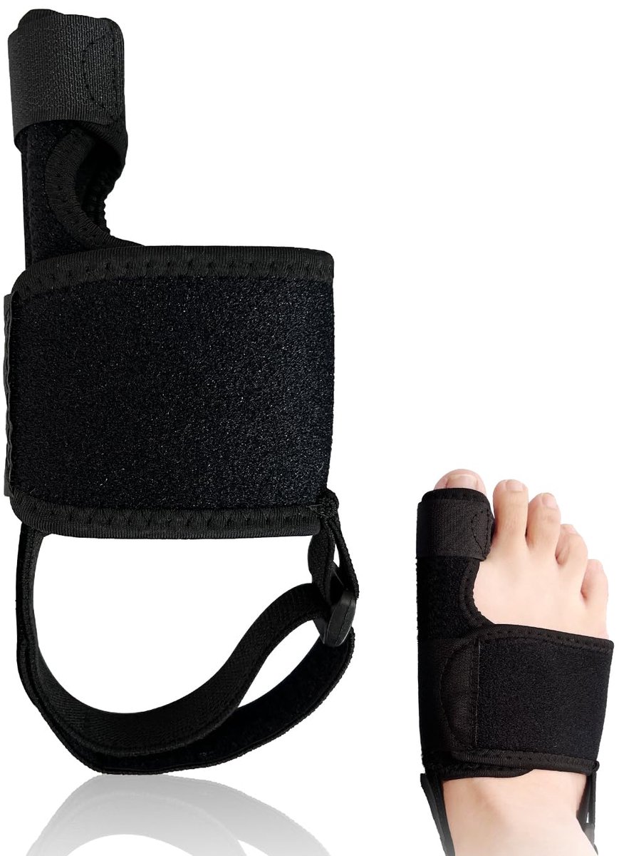 Corrector | Hallux Valgus Corrector Brace | met Antislip Hielbandje | voor Grote Teen om te Ontspannen | Hallux Valgus Bunion Support | Hammer Toe | Zwart | Rechts