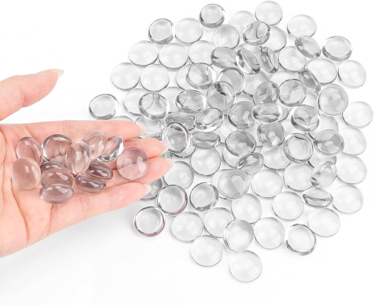 110 stks/450 g glazen steentjes voor vazen, glazen edelstenen, transparante glazen ks met platte bodem, decoratieve edelstenen platte ks kralen voor vaasvullers thuis doe-het-zelf
