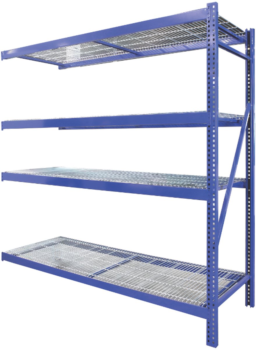 Avasco Industrial Pro Aanbouw - Opbergrek met roosters - 200x192x60 cm - Uitbreidingsrek voor opbergrek Basis - Alleen te gebruiken in combinatie met basisrek - 1 zijframe inbegrepen - Stellingkast