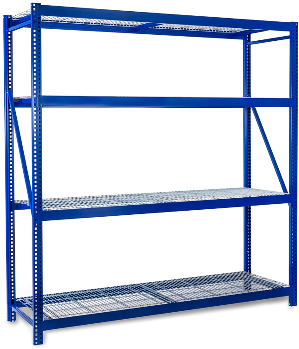 Avasco Industrial Pro Basis - Opbergrek met roosters - 200x192x60 cm - 4 niveaus - 500 kg per niveau - Rek voor zware lasten - Stellingkast