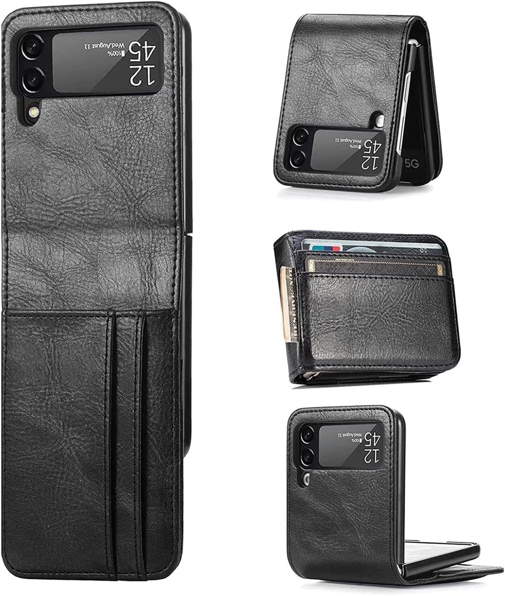 Hoesje voor Samsung Galaxy Z Flip 3, verticaal Flipcase Premium Flip Cover voor Samsung Z Flip 3 5G Case, Zwart
