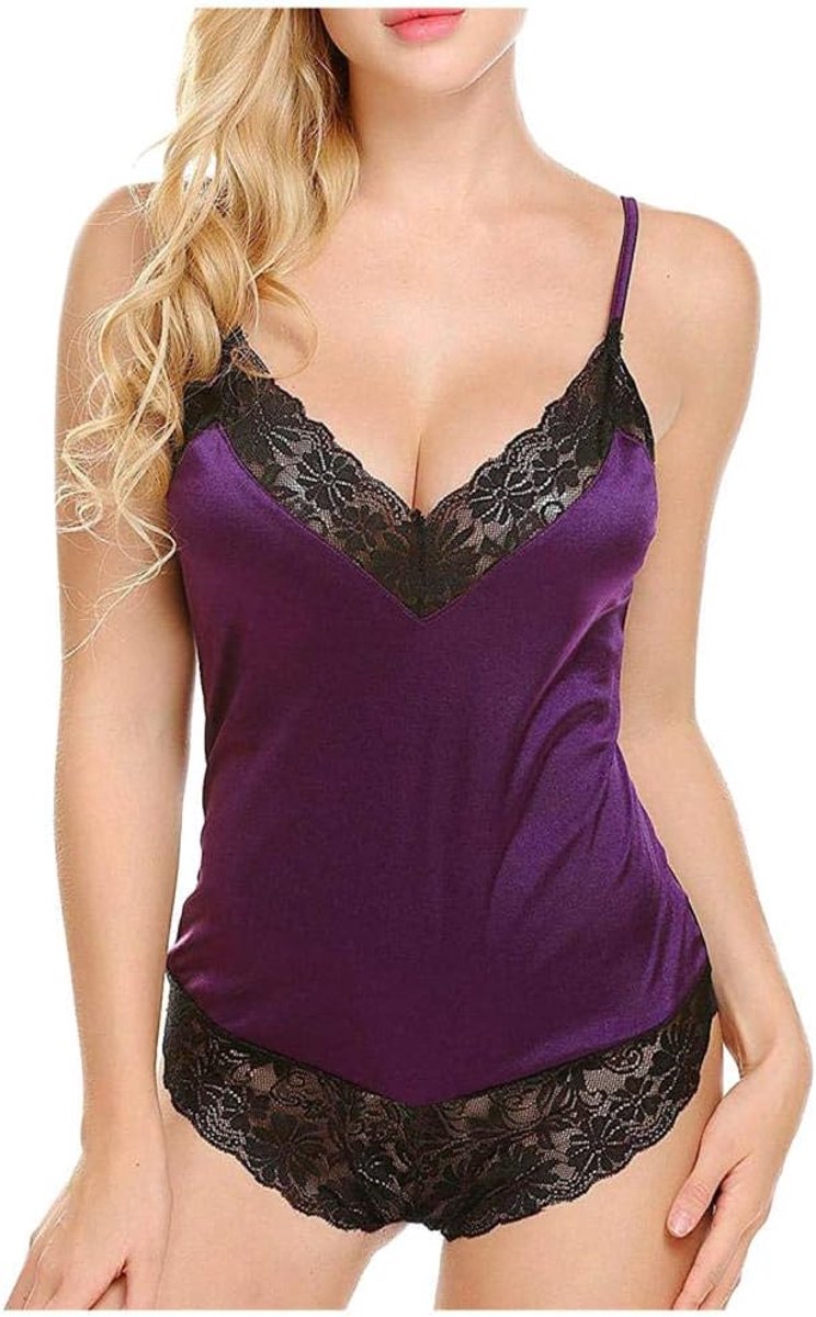 Dameskostuums Sexy Lingerie Dames Kanten Ondergoed Playsuit V-hals Lingerie Pyjama