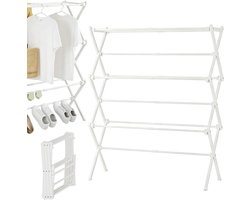 Wasrek voor Kleding - Opvouwbaar Droogrek - Verstelbaar 15,9-29,9 Inch - 11 Stangen - Roestwerend - Vrijstaand - Voor Appartement, Balkon en Wasruimte