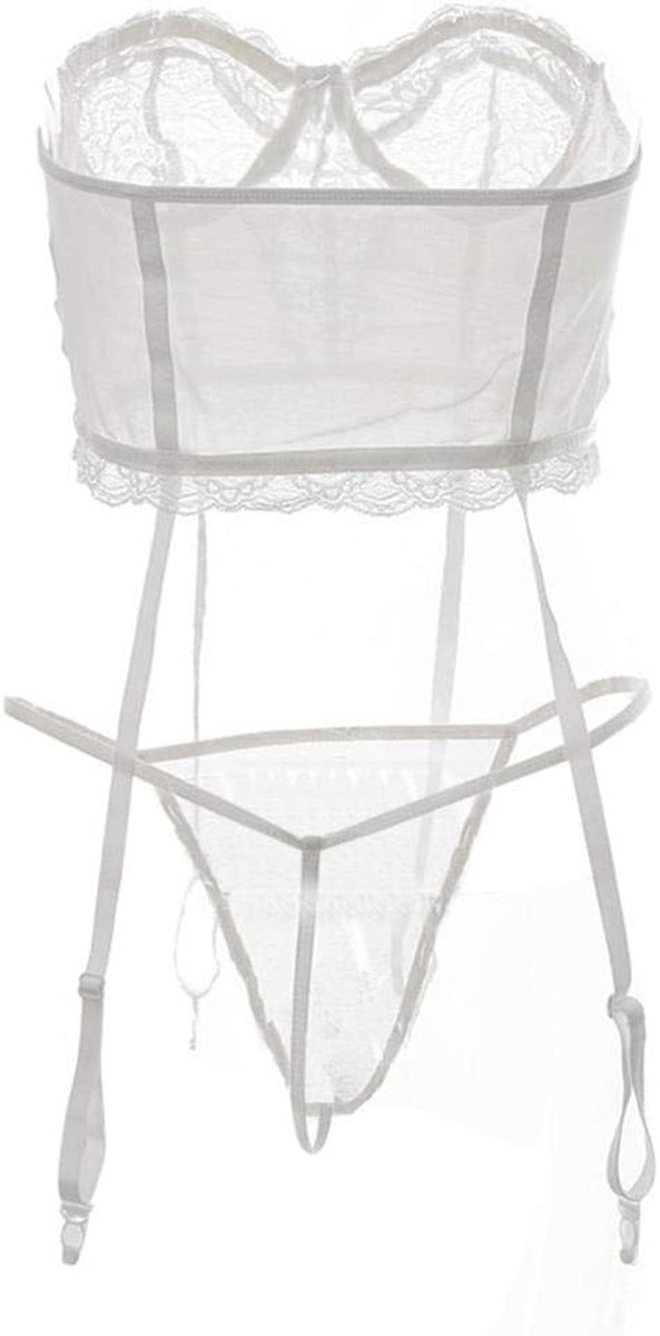Dameskostuums Sexy Lingerie Vrouwen Perspectief Kanten Ondergoed Porno Verleiding Draadloze G-String Kousenband Nachtkleding Kostuum Erotisch