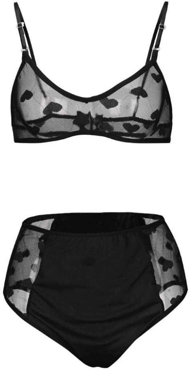 Bodystockings dames Vrouwen Sexy Lingerie Mesh Dot Corset Erotische Ondergoed Nachtkleding G-string Push Up Top Bh Panty Nachtkleding Set