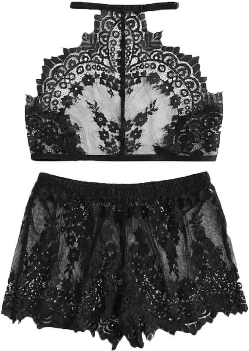 Babydolls, nachtjaponnen & negligés dames Sexy Vrouwen Lingerie Plus Size Perspectief Nachtkleding Kanten Beha Erotische Porno Lingerie Verleiding Ondergoed Set