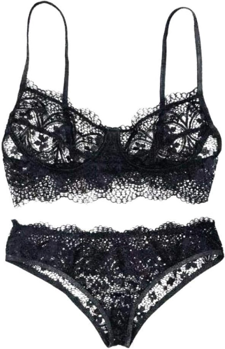 Babydolls, nachtjaponnen & negligés Vrouwen Kanten Beha Sexy Lingerie Draadloze Beha Slips Ondergoed Erotische Porno Thong Verleiding Dames Ondergoed Set