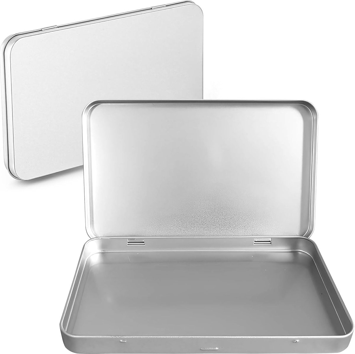 Metalen doosjes, 2 stuks, kleine metalen dozen, mini draagbare metalen dozen, mini-rechthoekige opbergdoos met deksel voor munten, snoep, sieraden, sleutels, thuisorganizer