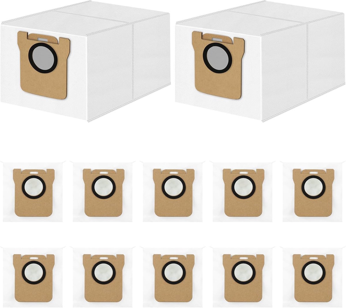 12 Stuks Stofzuigerzakken voor Xiaomi X10+/X20+, X20 Pro/Max, voor Dreame L20/L10s/L10/L10s Pro/L50 Pro Ultra, L20 Ultra/X40/X50 Ultra Complete Stofzuiger, 3 Grote Capaciteit Stofzakken Vervanging