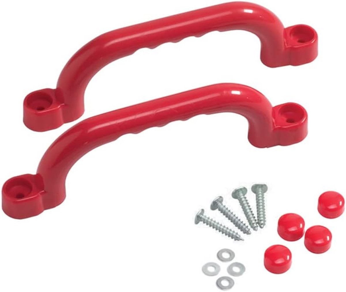 Handgrepen per paar (2 stuks) voor speeltoestellen, speeltorens, klimrekken en speelinstallaties (rood)