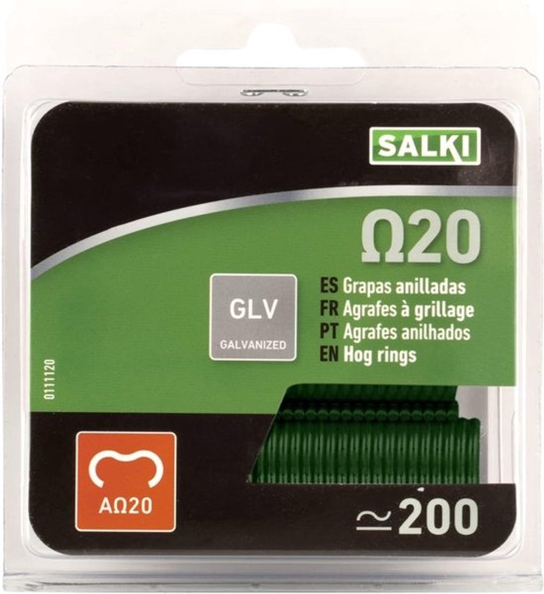 Nietjes voor hekken Ø20 - Verpakking van 200 ringklemmen - Groen - Diameter 2 mm