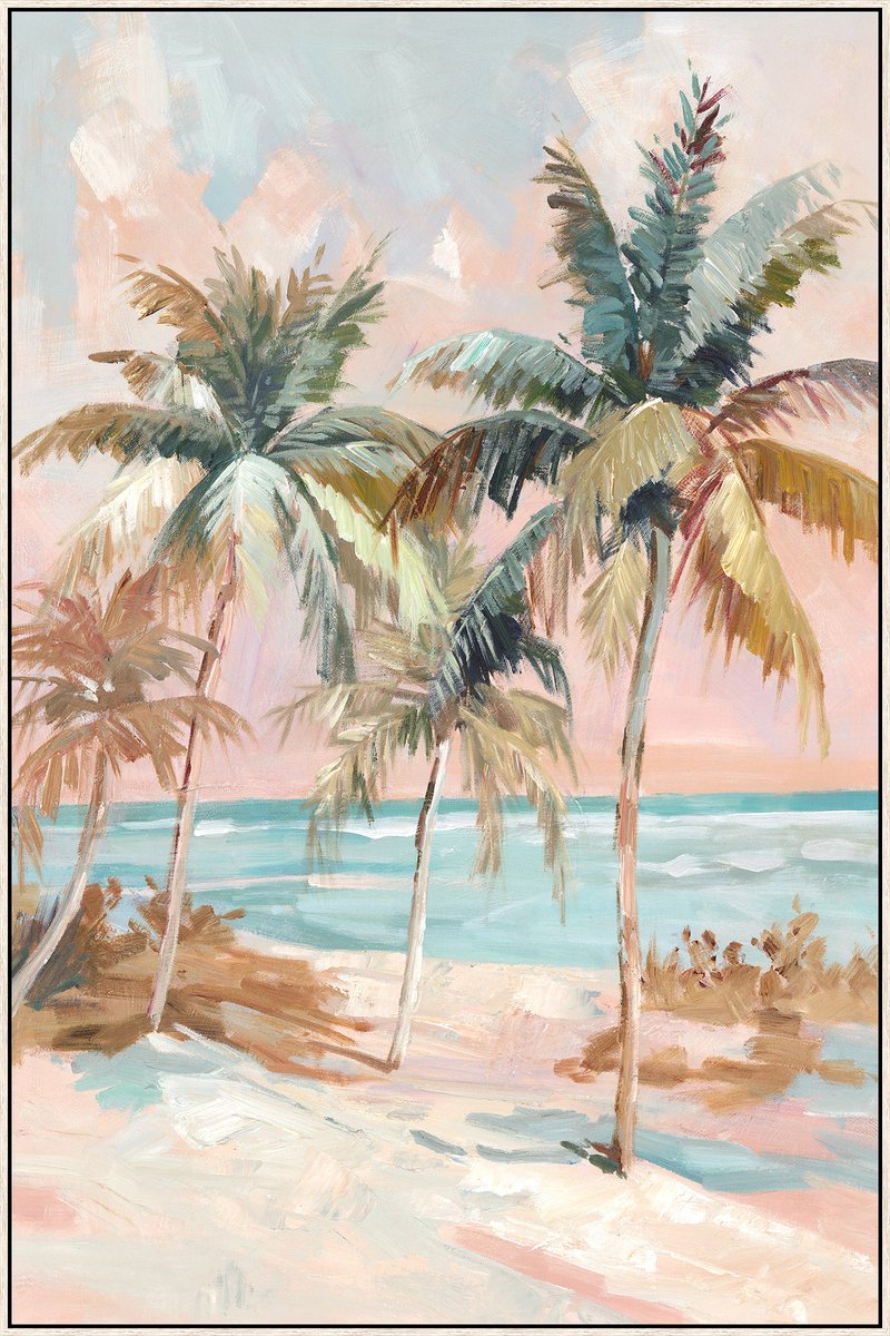 Schilderij met frame palm beach