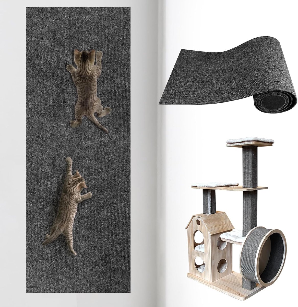 Krabplanken kat krabkleed kat krabmat kat wand tapijt katten krabplank katten krabwand (200cmx40cm/78.7 * 15.7 inch)