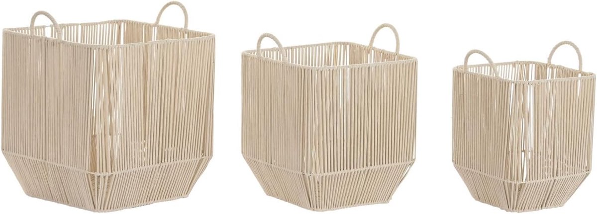 Set 3 Algodon metaal 37 x 37 x 45 beige