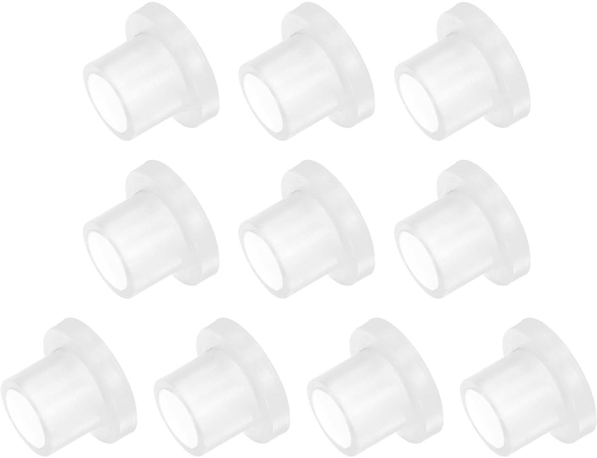 Flensbussen van nylon, 6 × 8 × 8,1 mm (gat × OD × lengte), wit, 10 stuks