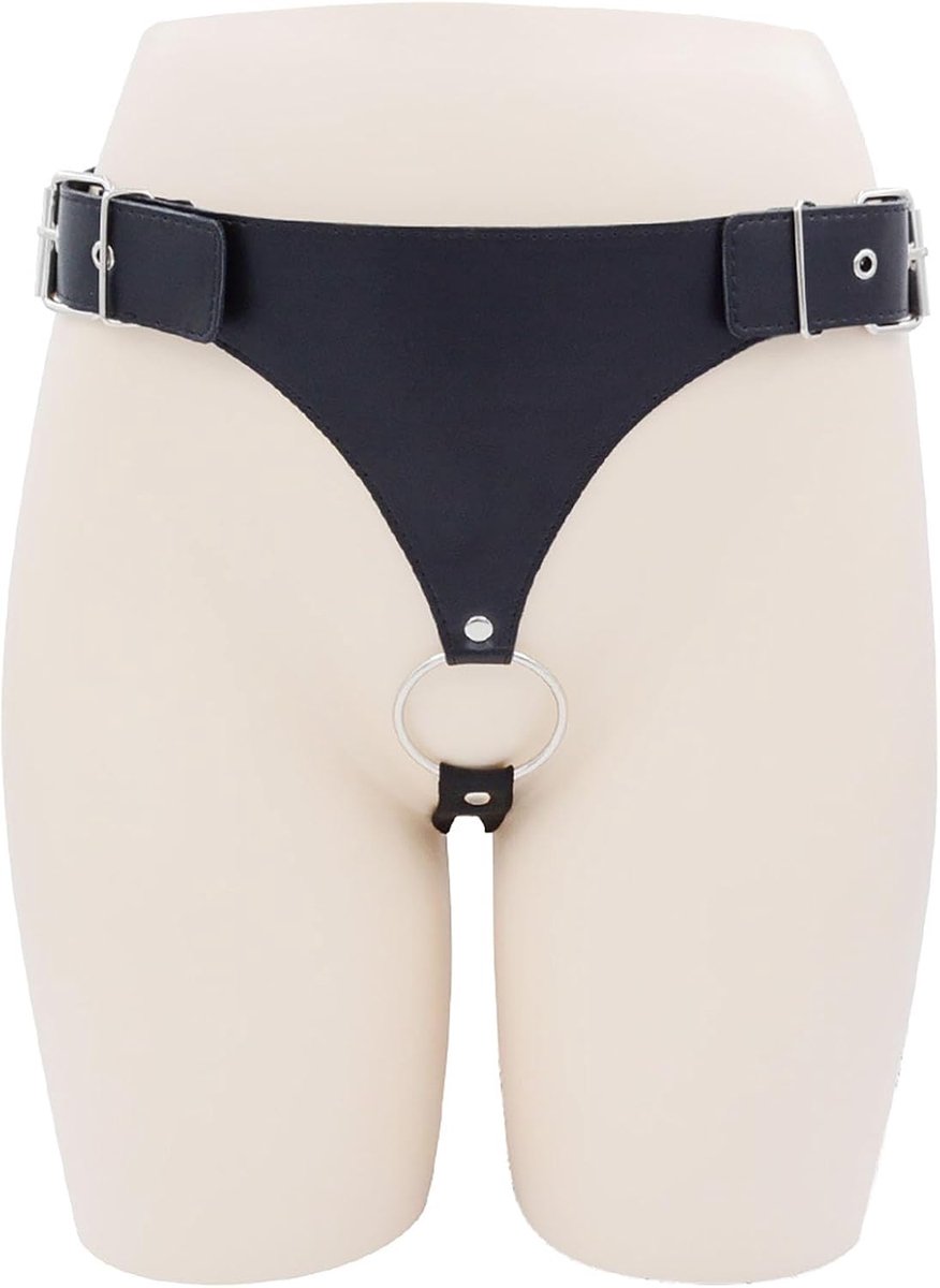 Chastity Belts Pants Delay Ring Penis Ring PU Adjustable Chastity Cage Lock Couple Erotic Sex Toys Adults BDSM Bondage Belt