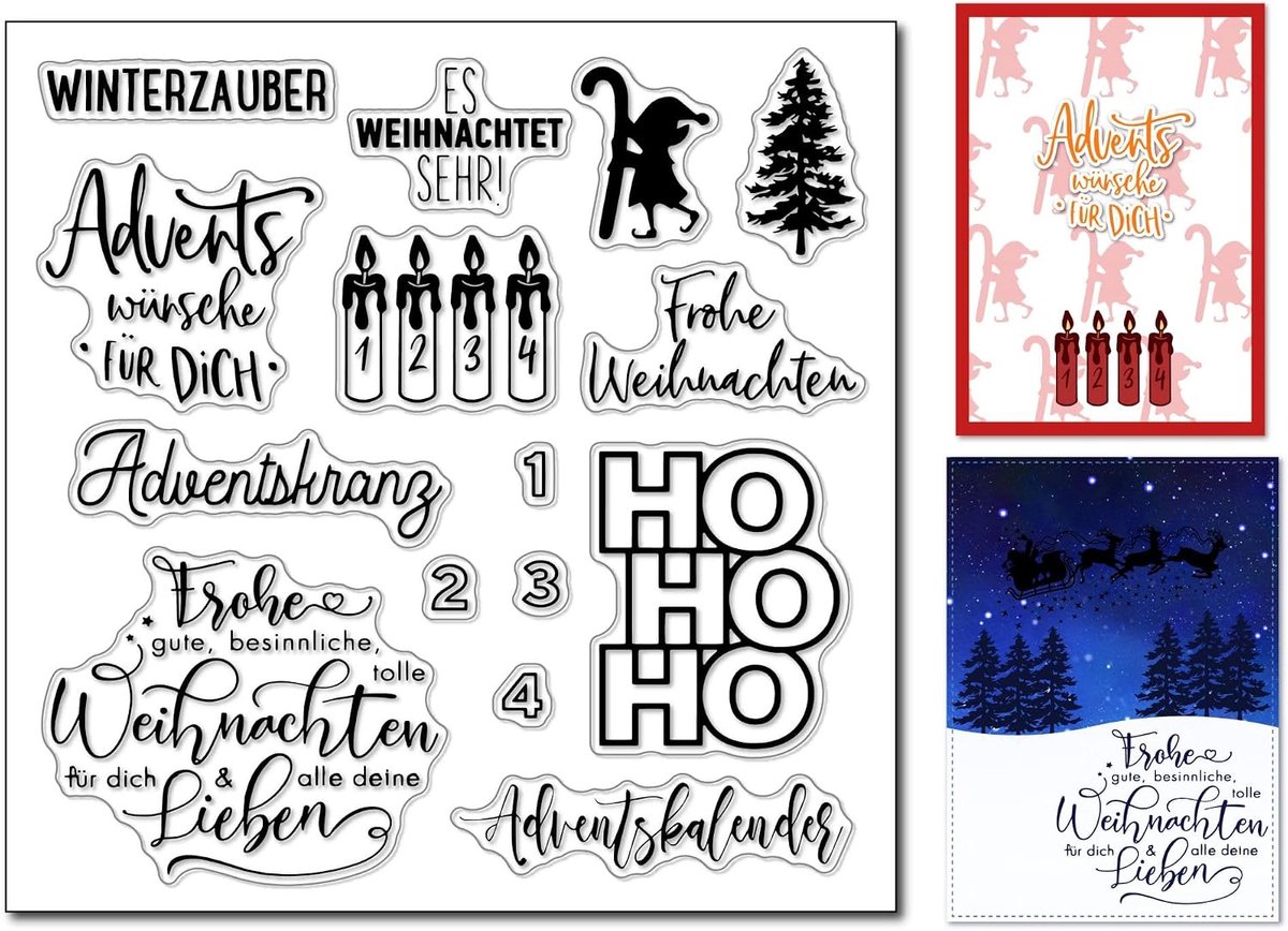 Sentiment Clear Stempels voor Kaarten Maken Kerst Zin in Duitsland Siliconen Stempels Advent Rubber Stempels voor Scrapbooking Tijdschriften Papier Crafting