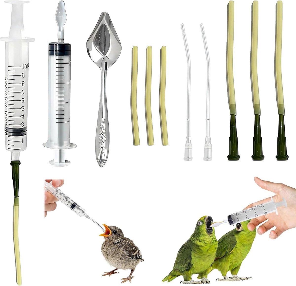 13 Stuks voedingsspuit voor babyvoeding handmatige voedingsspuiten accessoires voor duiven Voedingsspuit voor Duiven, Geschikt voor Pioenrozen, Parkieten, babyvogels (13)