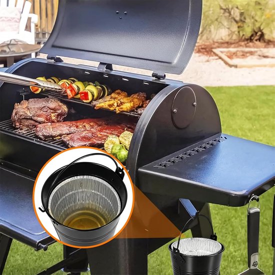 Set met 15 Tin Liners Roestbestendig Ijzer Legering Druppel Vet Blikken Liners Vervanging Druppel Vet Emmer Liners Compatibel voor Traeger 20/22/34 Serie 15x14,3cm — afbeelding 5