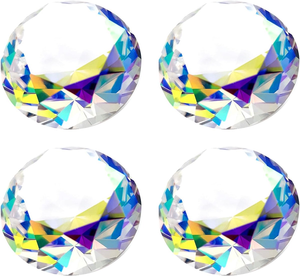 4 stuks kleurrijk kristal glas diamant, 40mm kristal glas diamant, kristalglas decoratie, kan worden gebruikt als feestdecoratie of als speelgoed worden geschonken aan uw kinderen