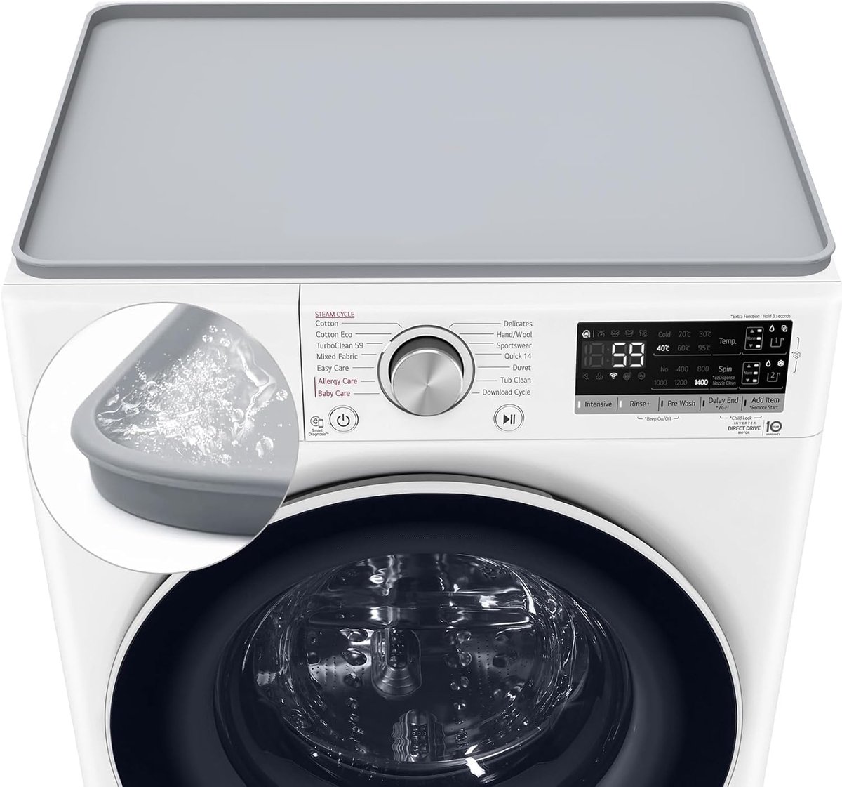 50x60cm wasmachineovertrek van siliconen,wasmachine en droger,grijs