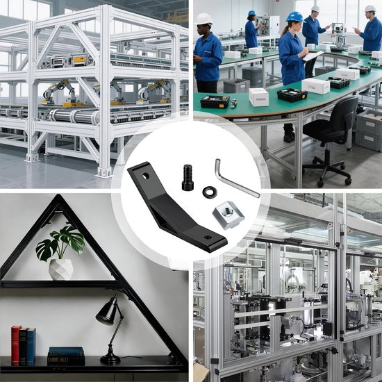8 stuks 135 graden hoek, aluminium profiel, 30 x 30 cm, hoekverbinder, 135 graden, aluminiumlegering met aluminium profiel, connector, aluminium, zwart, voor stangprofiel, CNC-router — afbeelding 5