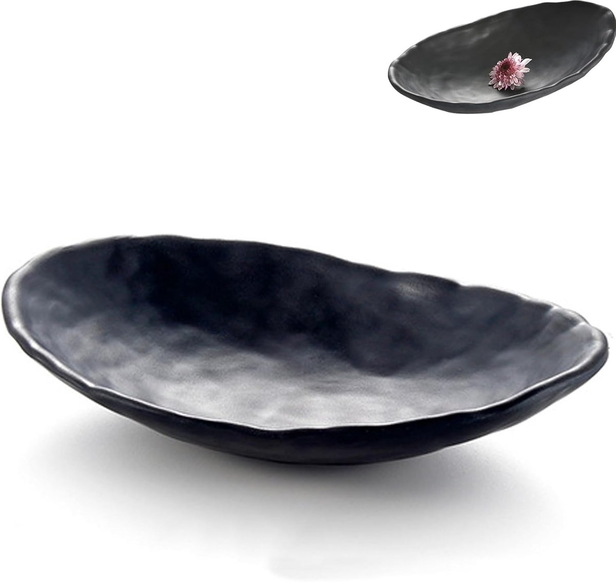 Sleutelschaal, decoratieve hal bowl sieradenschaal decoratieve schaal zwarte sieradendienblad modern voor hal munten autosleutels sieraden in de entree (20 x 13,5 x 4 cm)