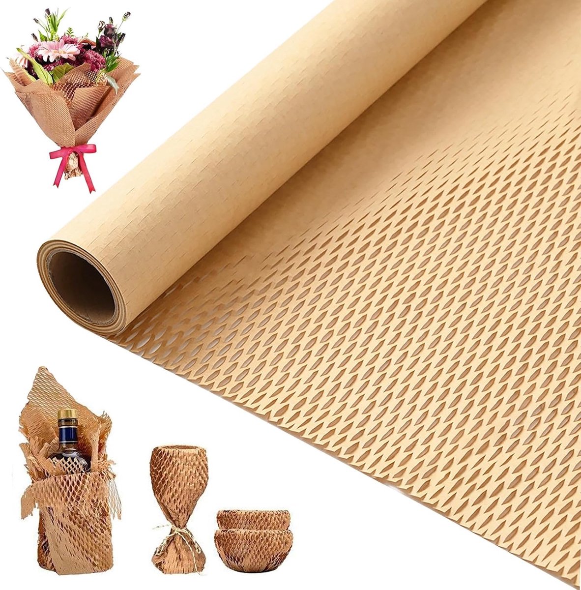 Verpakkingsmateriaal, rol 30 cm x 30 m, vulmateriaal, bruin, voor verpakking, opslag en verzendservice