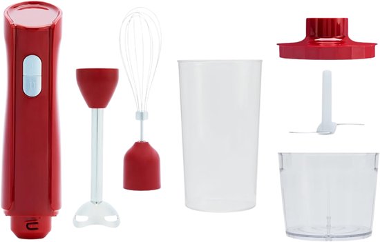 Verte - Staafmixer - Elektrisch - 3-In-1: Blender - Garde En Hakmessen - Desire Red - Beker Van 600 Ml - Vaatwasmachinebestendige Accessoires - Roestvrijstalen Messen - Voor Soepen - Sauzen En Dipsauzen van Verte — afbeelding 3