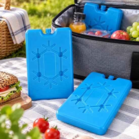 2x stuks Koelelementen 400 ml 10 x 16 cm blauw - Koelblokken/koelelementen voor koeltas/koelbox van Orange85 — afbeelding 2