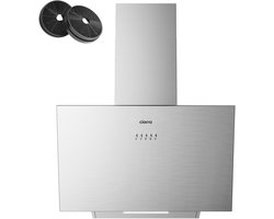 CIARRA VMS6762A - A+++ 674 m³/u - Schuine Afzuigkap 60 cm - Recirculatie met Koolstoffilter & Luchtafvoer - 3 Standen met LED-RVS