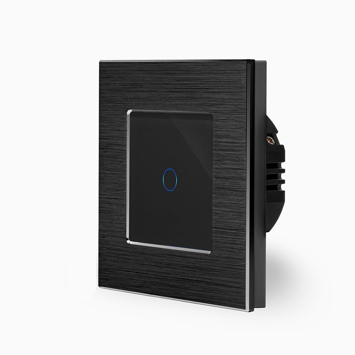 POINT Smart Simple WIFI Touch Light Switch On/Off 1-gang in Aluminum Frame in Black 1-Way Smart Home Glass Touch Wall - ShopVlot
