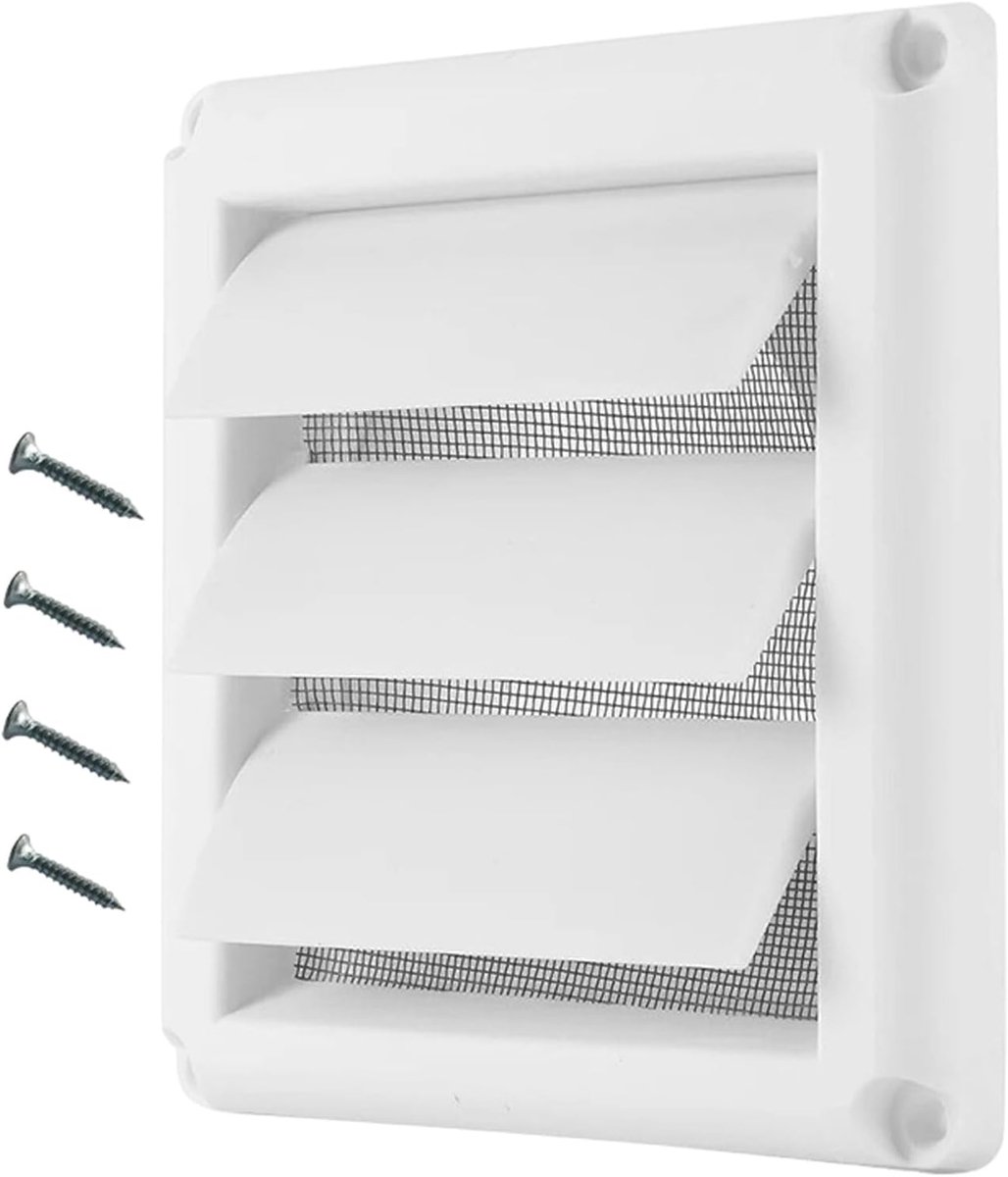 Ventilatie grille 100 mm - Vergrendelbare witte ventilatieklep - Insectenbescherming - Ideaal voor badkamer en keuken - ShopVlot