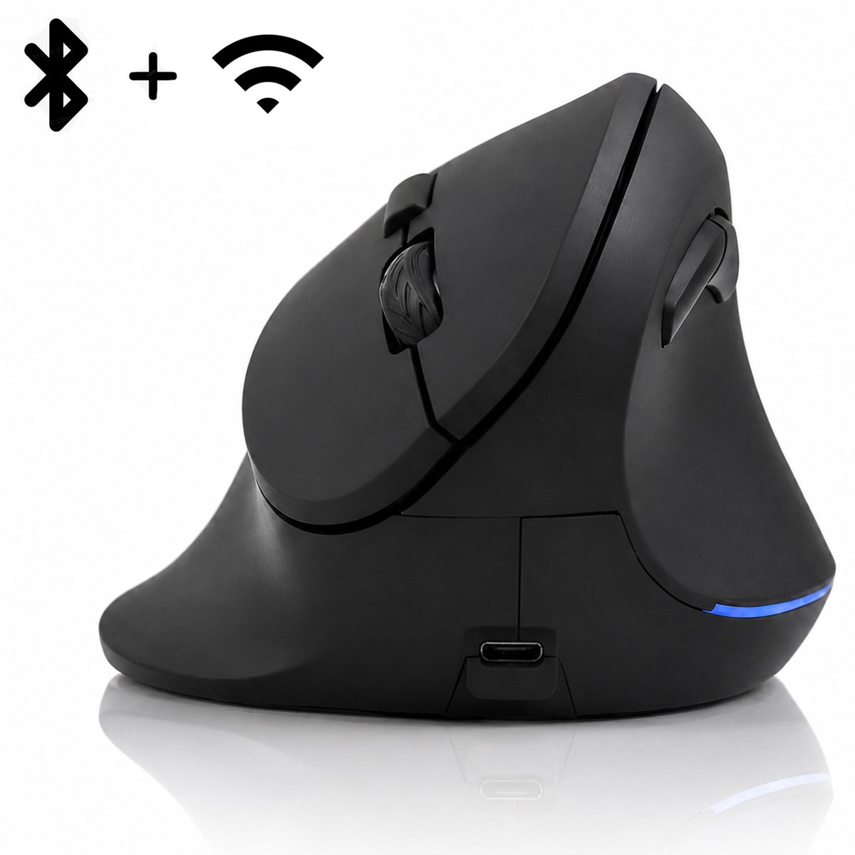 Kabellose Ergonomische Maus,Ergonomische Vertikalmaus,2,4 GHz Mäuse (6 Tasten,USB-C Akku,800-3600 DPI für Büro & Home-Office)