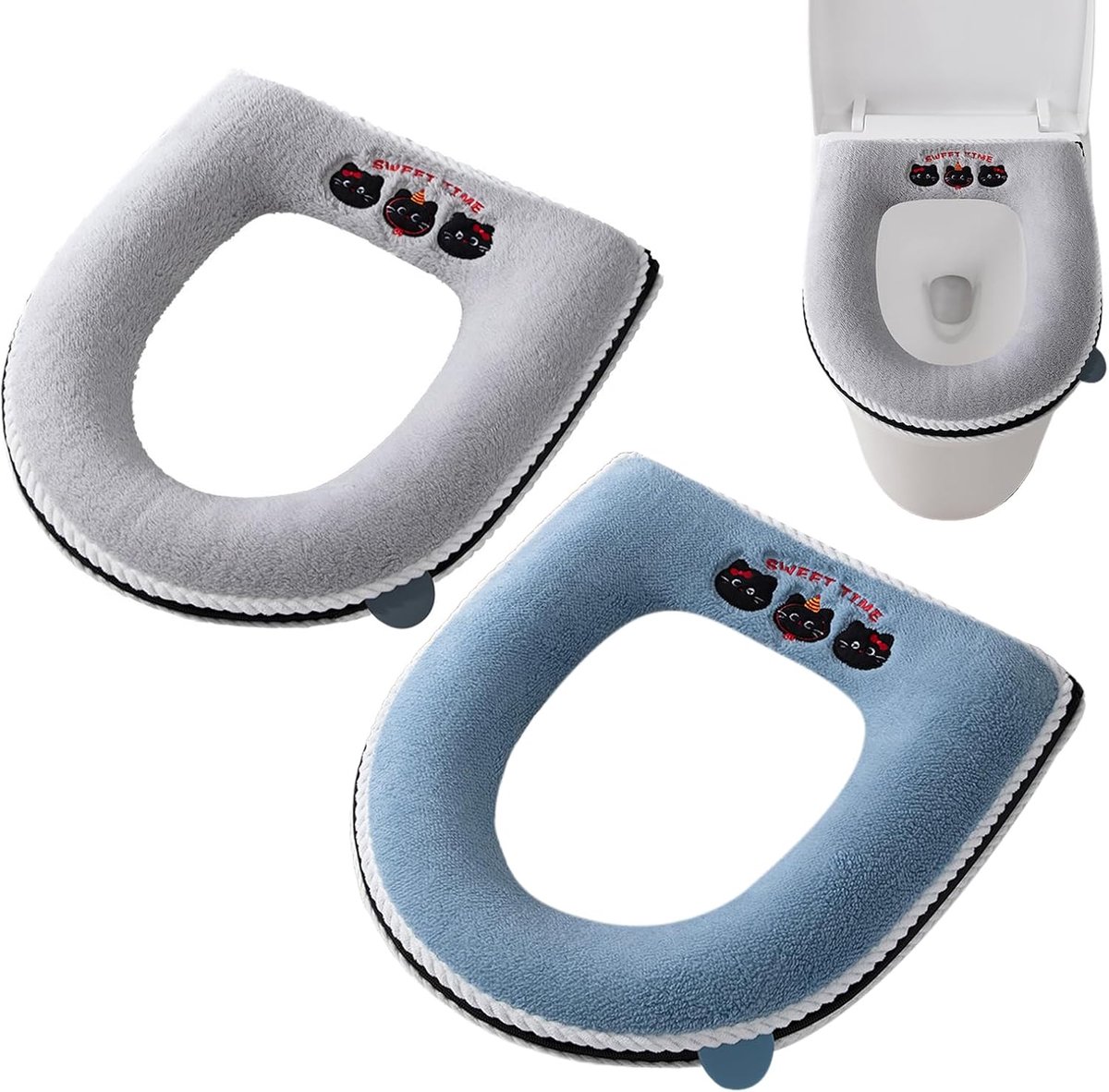 Soft Washable Toilet Seat Cushion Toilet Seat Cushion with Zip and Handle Warm Thicken Toilet Seat Cushion Universal - ShopVlot