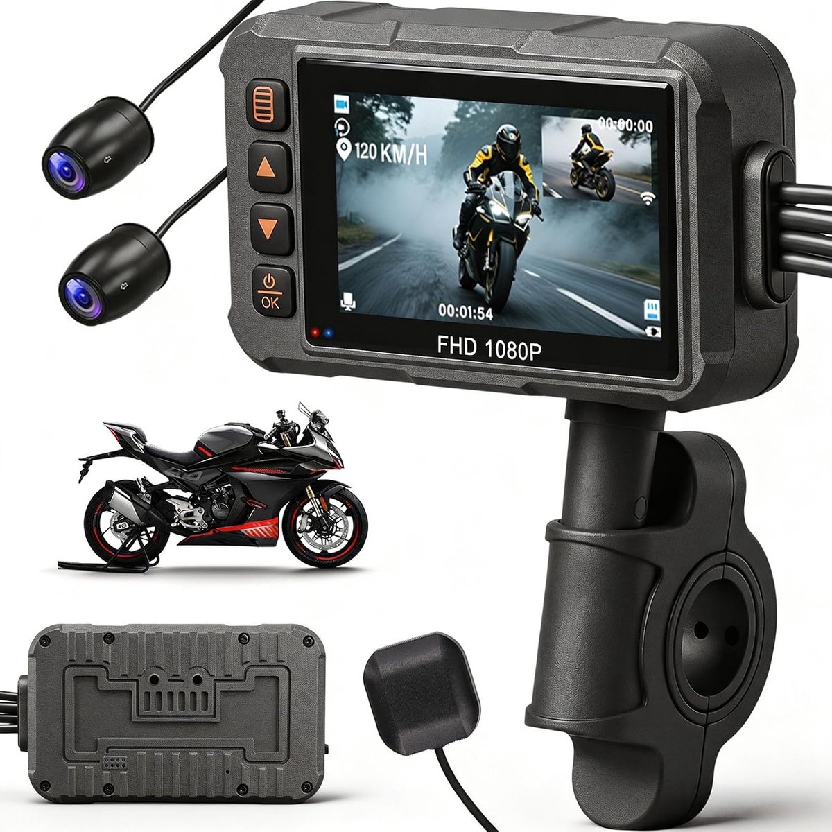 CAMECHO Motorfiets dashcam 2 inch scherm - ShopVlot